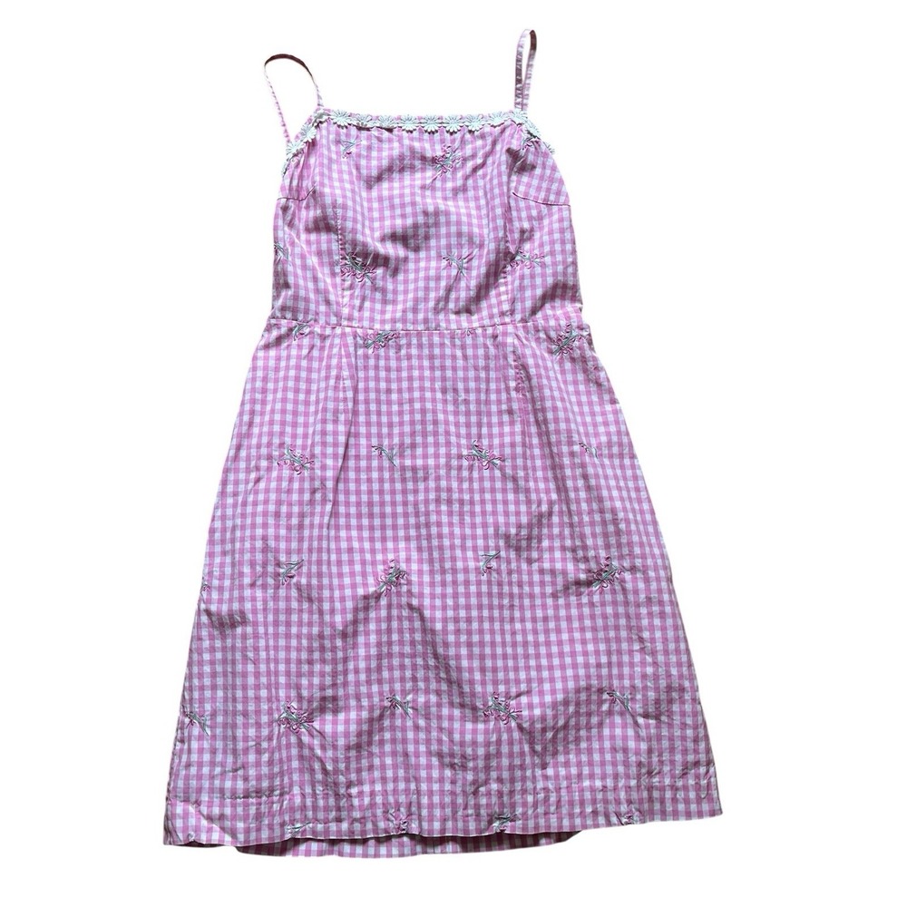 Vintage Lilly Pulitzer White Label RARE Open Back Dress Gingham, Size 10